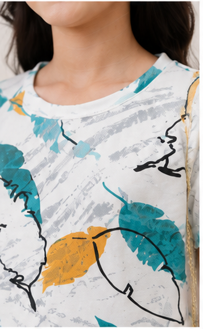 Girls Printed Co-Ord Set with Crop Top & Flared Pants | Stylish Kids Western Wear Outfit for Girls