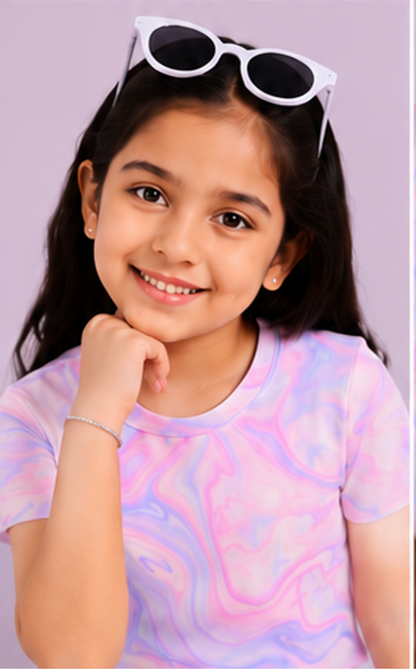 Girls Pastel Tie Dye Co-Ord Set | Kids Crop Top & Flared Pants Outfit | Trendy Casual Wear for Girls