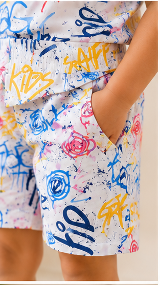 Graffiti Print Short Set