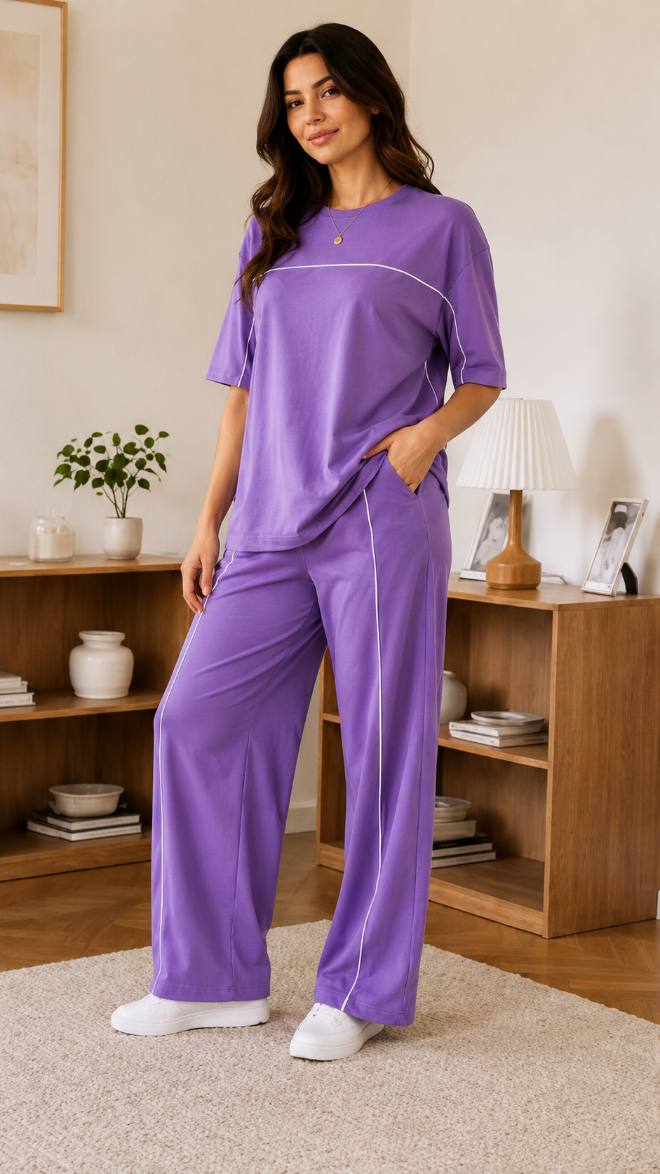 Women’s Lavender Co-ord Set | Premium Relaxed Fit Lounge Wear