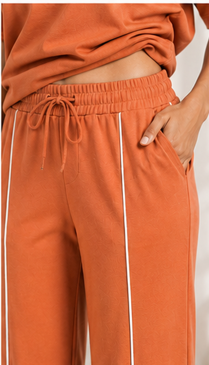 Women’s Rust Orange Co-ord Set | Premium Relaxed Fit Lounge Wear