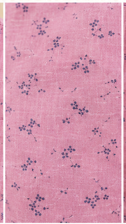Boys Pink Floral Printed Mandarin Collar Cotton Shirt (Full Sleeve)