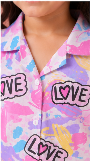 Girls Printed Pajama Set