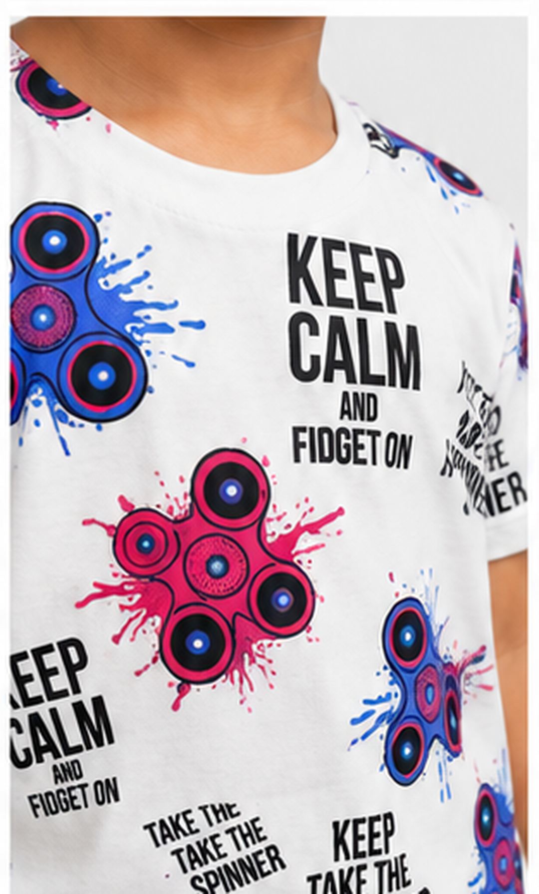 Fidget Spinner Print Kids Co-Ord Set – Cotton T-Shirt & Shorts Summer Outfit for Boys