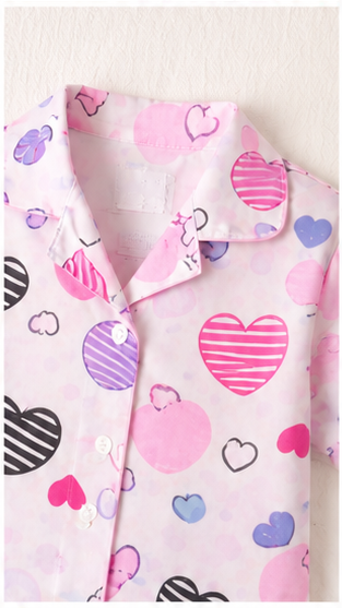 Children's Heart Print Pajama Set
