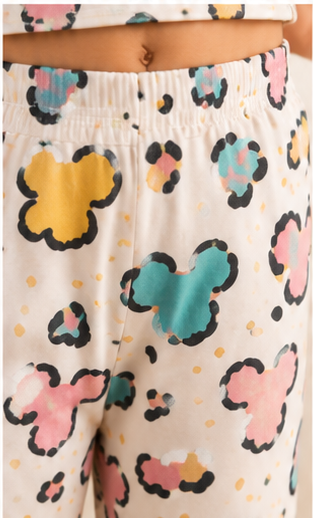 Girls Cartoon Print Co-Ord Set | Kids Crop Top & Bell Bottom Pants Outfit | Trendy Western Wear for Girls