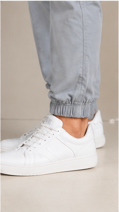 Light Grey Cargo Joggers for Men – Slim Fit Multi-Pocket Casual Streetwear Pants