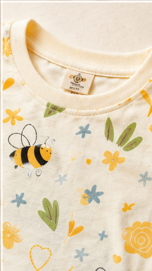 Kids Bee Print Co-ord Set – Cute Summer Cotton T-Shirt & Shorts Set for Boys & Girls