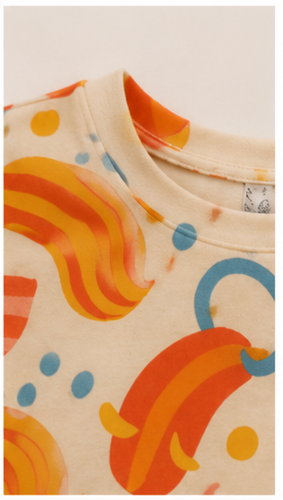 Kids Multicolor Abstract Print Co-Ord Set – Soft Cotton Summer Outfit for Boys & Girls