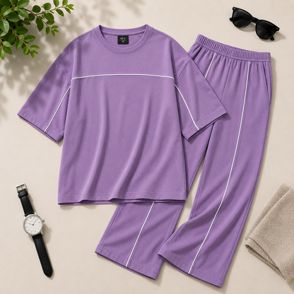 Women’s Lavender Co-ord Set | Premium Relaxed Fit Lounge Wear