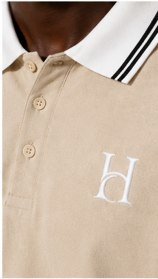 Horcun Men's Premium Beige Polo T-Shirt with Contrast Collar