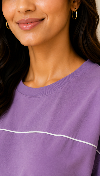 Women’s Lavender Co-ord Set | Premium Relaxed Fit Lounge Wear