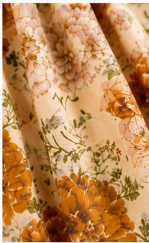 Girls Beige Floral Print Fit & Flare Dress (Sleeveless)