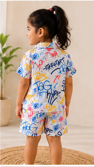 Graffiti Print Short Set