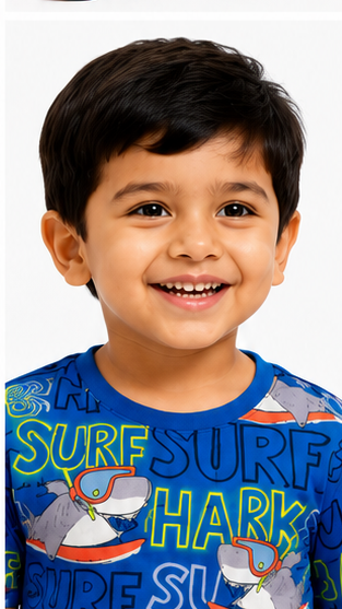 Boys Surf Shark Printed Co-ord Set – Beach Style Cotton T-Shirt & Shorts Set