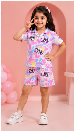 Girls Printed Pajama Set