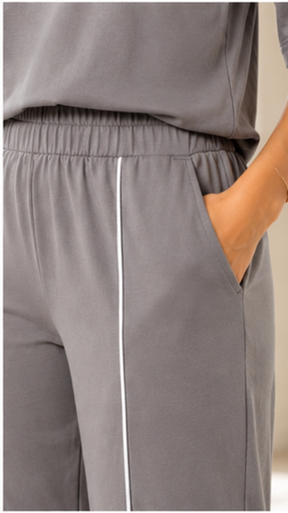 Women’s Grey Co-ord Set | Premium Relaxed Fit Lounge Wear for Women