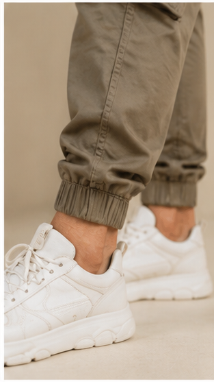 Khakhi Cargo Joggers for Men – Slim Fit Multi-Pocket Casual Streetwear Pants