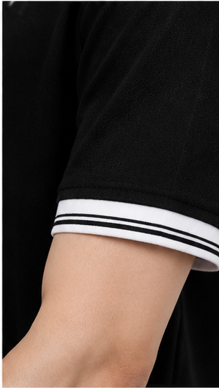 Men's Premium Black Polo T-Shirt with White Contrast Collar | Classic Casual Half Sleeve Polo