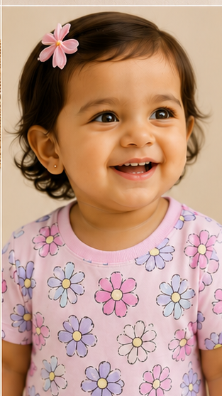 Pastel Floral Kids Co-Ord Set – Cute Daisy Print Cotton T-Shirt & Shorts Set