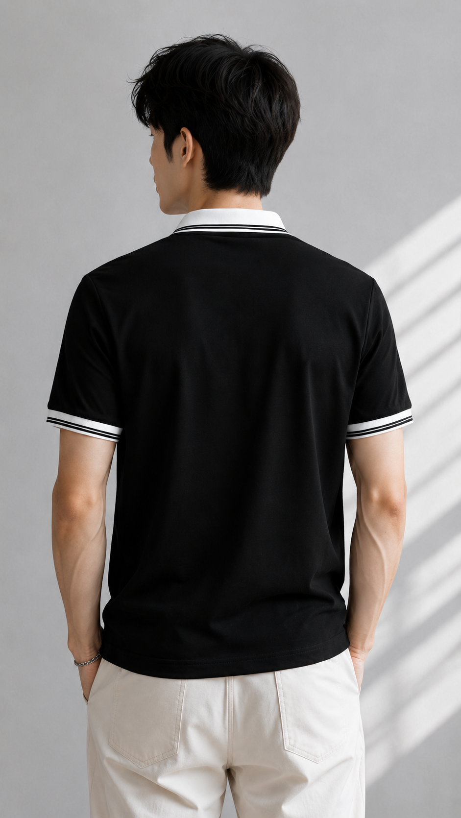 Horcun Men's Black Signature Polo T-Shirt | Premium Contrast Collar Polo