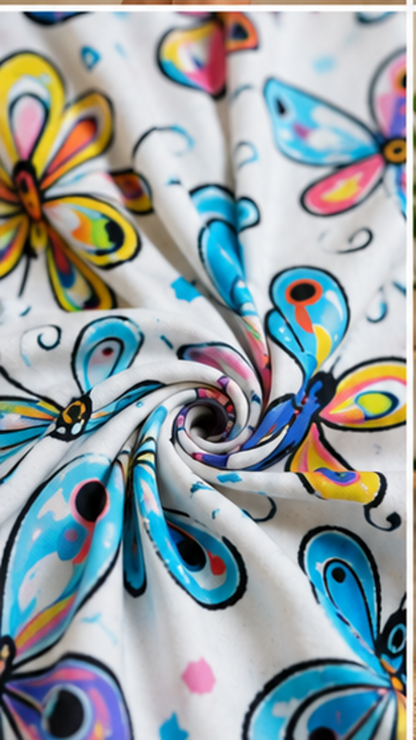 Butterfly Print Kids Co-Ord Set – Stylish Cotton Shirt & Shorts Set for Girls