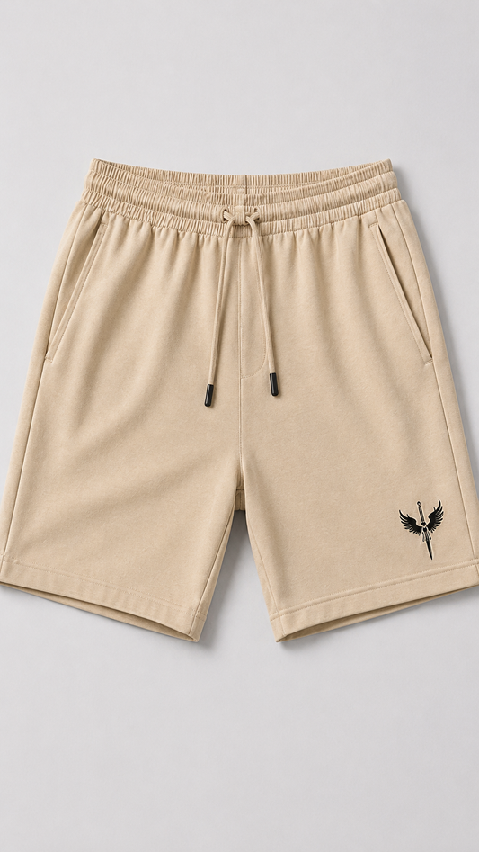 Horcun Men's Sand Beige Essential Training Shorts | Premium Casual & Gym Shorts