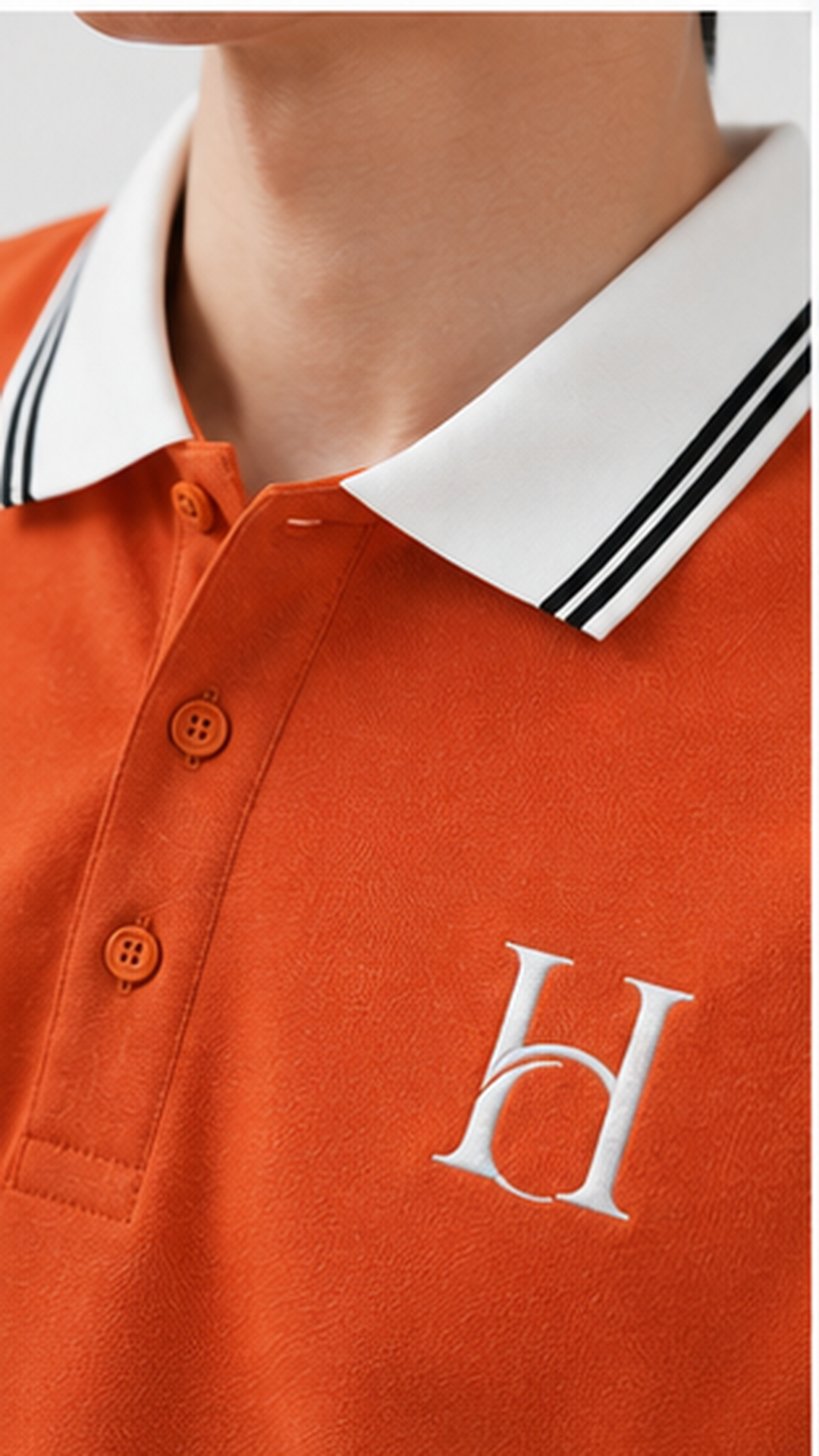 Men's Premium Burnt Orange Polo T-Shirt with White Contrast Collar | Smart Casual Half Sleeve Polo Tee