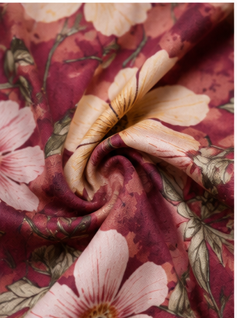 Girls Floral Fit & Flare Dress – Wine Maroon with Vintage Blossom Print