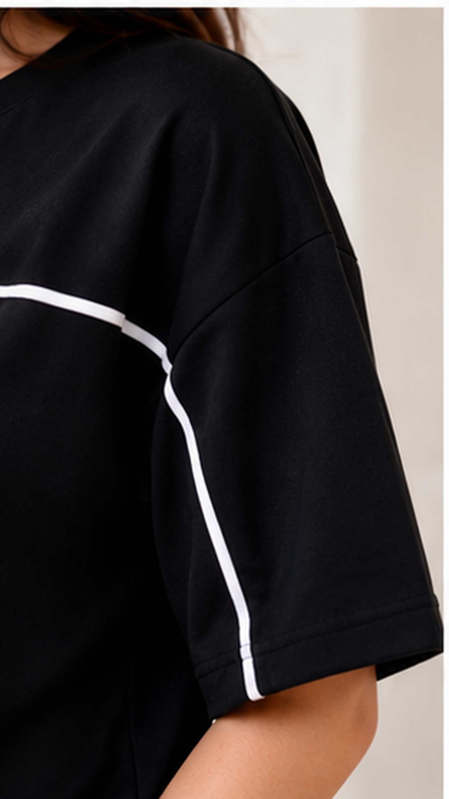 Women’s Black Co-ord Lounge Set | Premium Relaxed Fit T-Shirt & Straight Pants Set