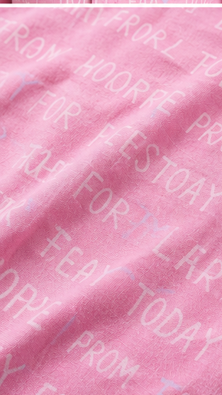 Boys Pink Typography Print Mandarin Collar Shirt (Full Sleeve)