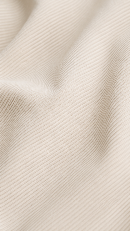 Horcun Men's Ivory Corduroy Drawstring Trousers | Premium Casual Pants