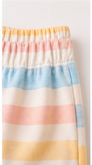 Pastel Stripe Kids Co-Ord Set – Soft Cotton T-Shirt & Shorts Summer Outfit for Boys & Girls