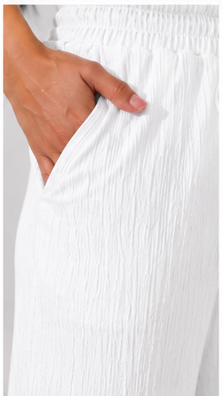 White Wide Leg Lounge Pants  | Casual Summer Outfit for Women