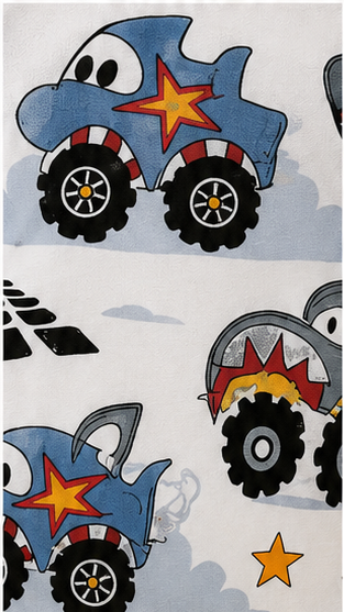 Super Truck Cartoon Print Kids Co-Ord Set – Cotton T-Shirt & Shorts Outfit for Boys