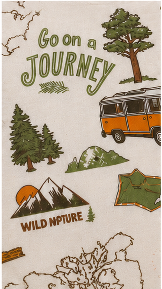 Adventure Travel Print Kids Co-Ord Set – Road Trip Cotton T-Shirt & Shorts for Girls