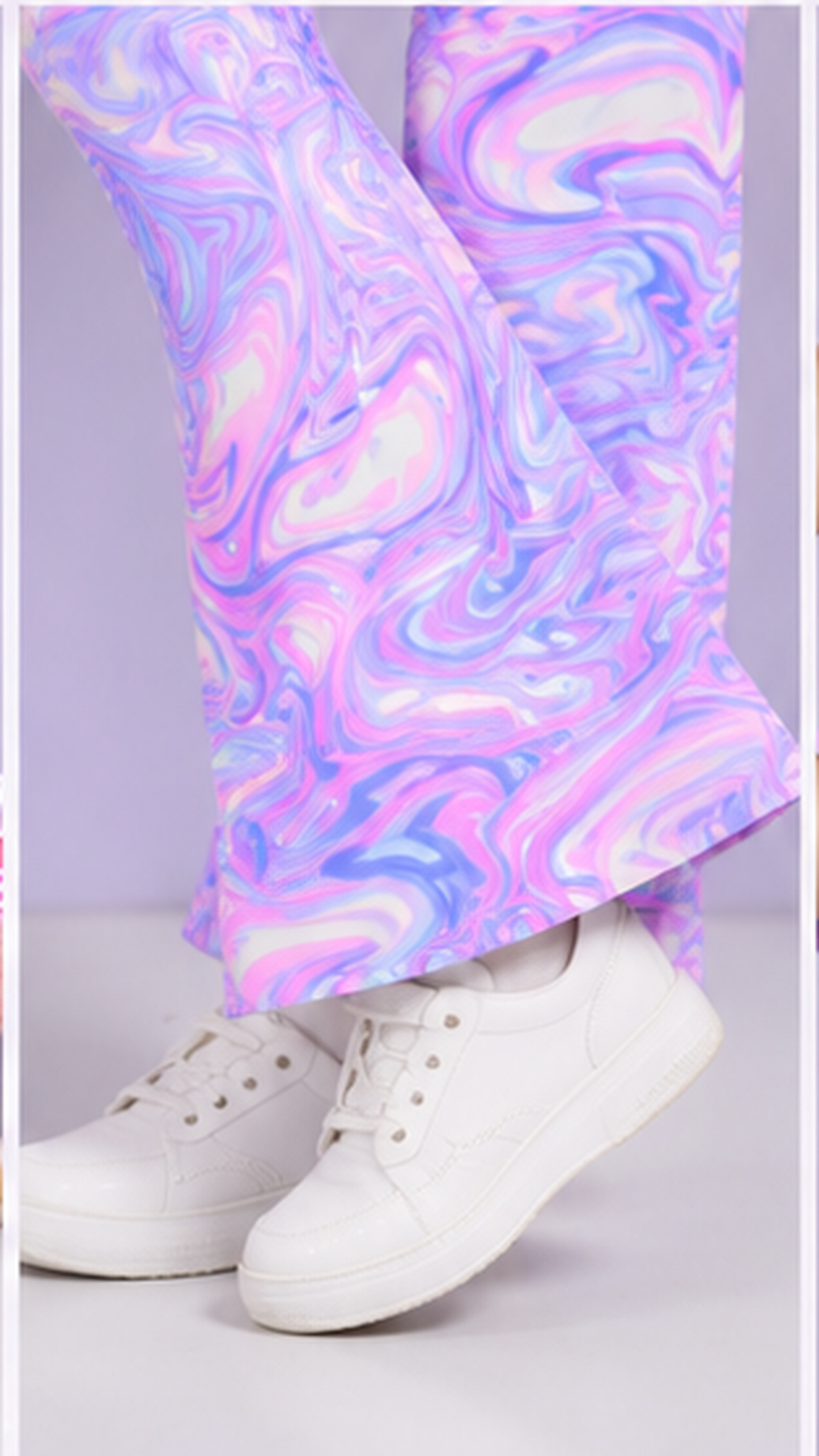 Girls Rainbow Marble Co-Ord Set | Kids Crop Top & Bell Bottom Pants Outfit | Trendy Party Wear for Girls