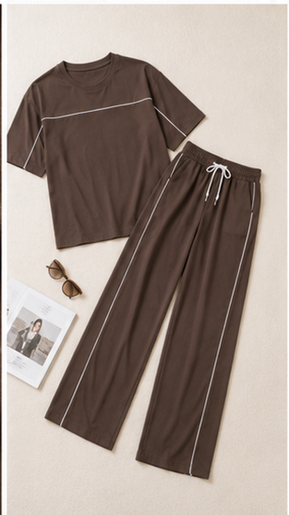 Women’s Coffee Brown Co-ord Set | Premium Relaxed Fit Lounge Wear
