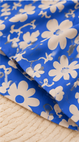 Girls Blue Floral Off-Shoulder Co-Ord Set – Summer Printed Top & Shorts