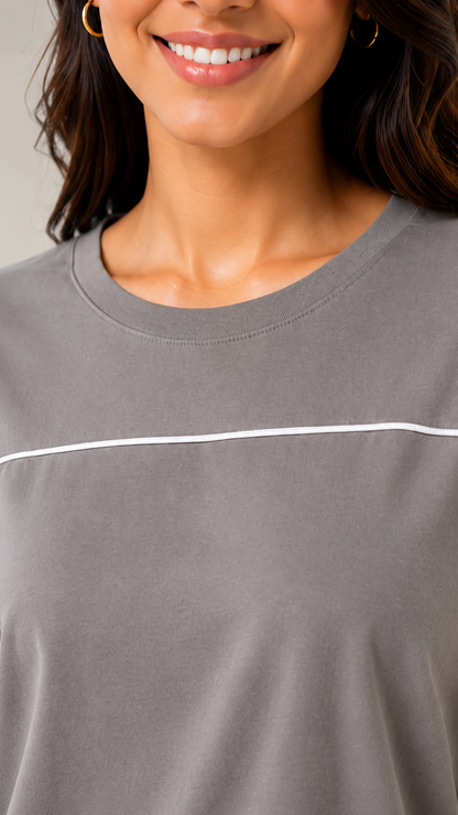 Women’s Grey Co-ord Set | Premium Relaxed Fit Lounge Wear for Women