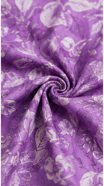 Girls Floral Fit & Flare Dress – Lavender Purple with Botanical Print