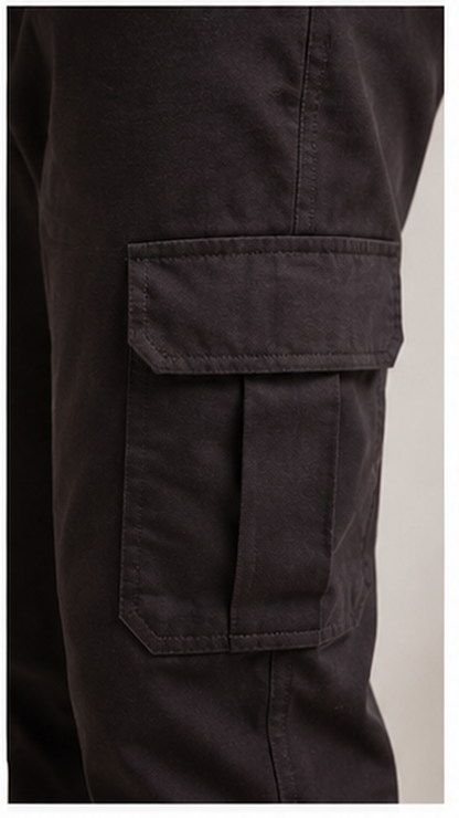 Men Brown Cargo Jogger Pants with Utility Pockets – Slim Fit Casual Streetwear Trousers