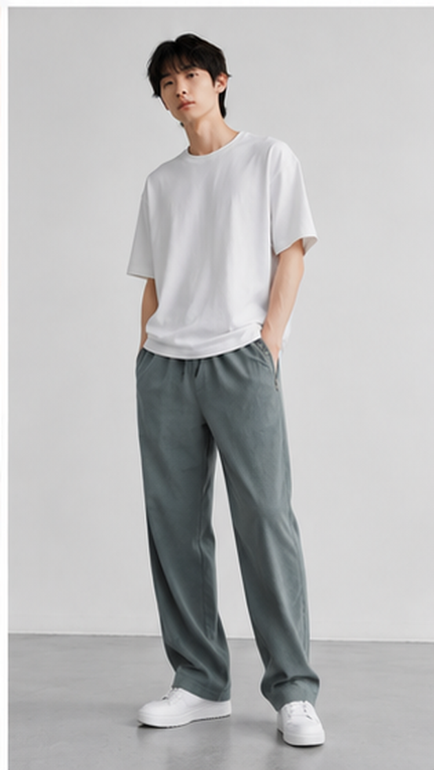 Horcun Men's Sage Grey Corduroy Drawstring Trousers | Premium Casual Pants