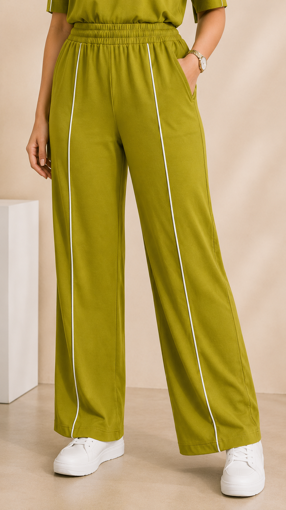 Women’s Olive Green Co-ord Set | Premium Relaxed Fit Lounge Wear
