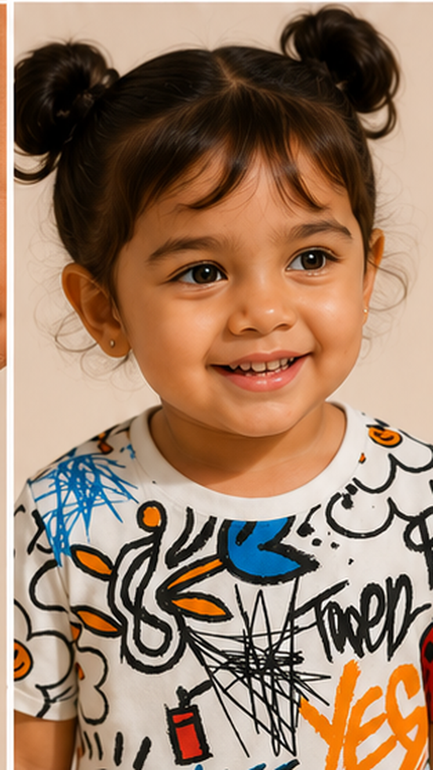 Urban Graffiti Print Kids Co-Ord Set – Trendy Cotton T-Shirt & Shorts for Girls