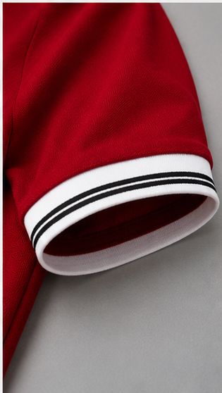 Men's Premium Red Polo T-Shirt with White Contrast Collar | Smart Casual Half Sleeve Polo Tee