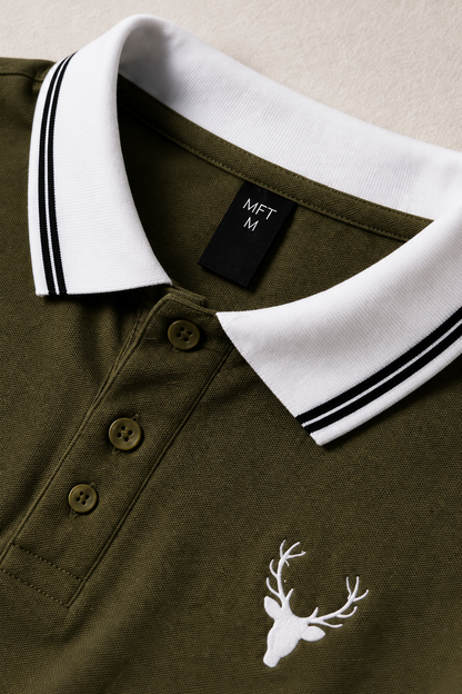 Horcun Men's Olive Green Premium Polo T-Shirt | Smart Casual Polo