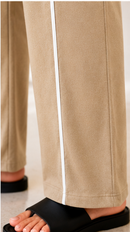 Women’s Sand Beige Co-ord Set | Relaxed Fit Premium Lounge Wear