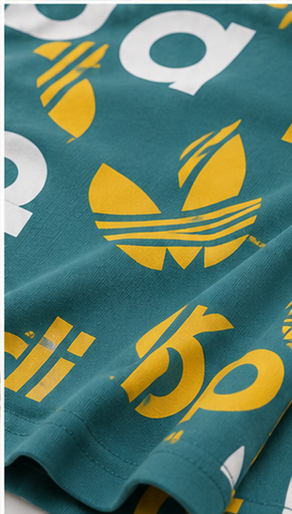 Teal Graphic Typography Kids Co-Ord Set – Bold Logo Style T-Shirt & Shorts for Girls
