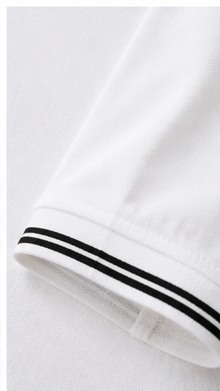 Men's Premium White Polo T-Shirt with Black Contrast Collar | Classic Smart Casual Half Sleeve Polo